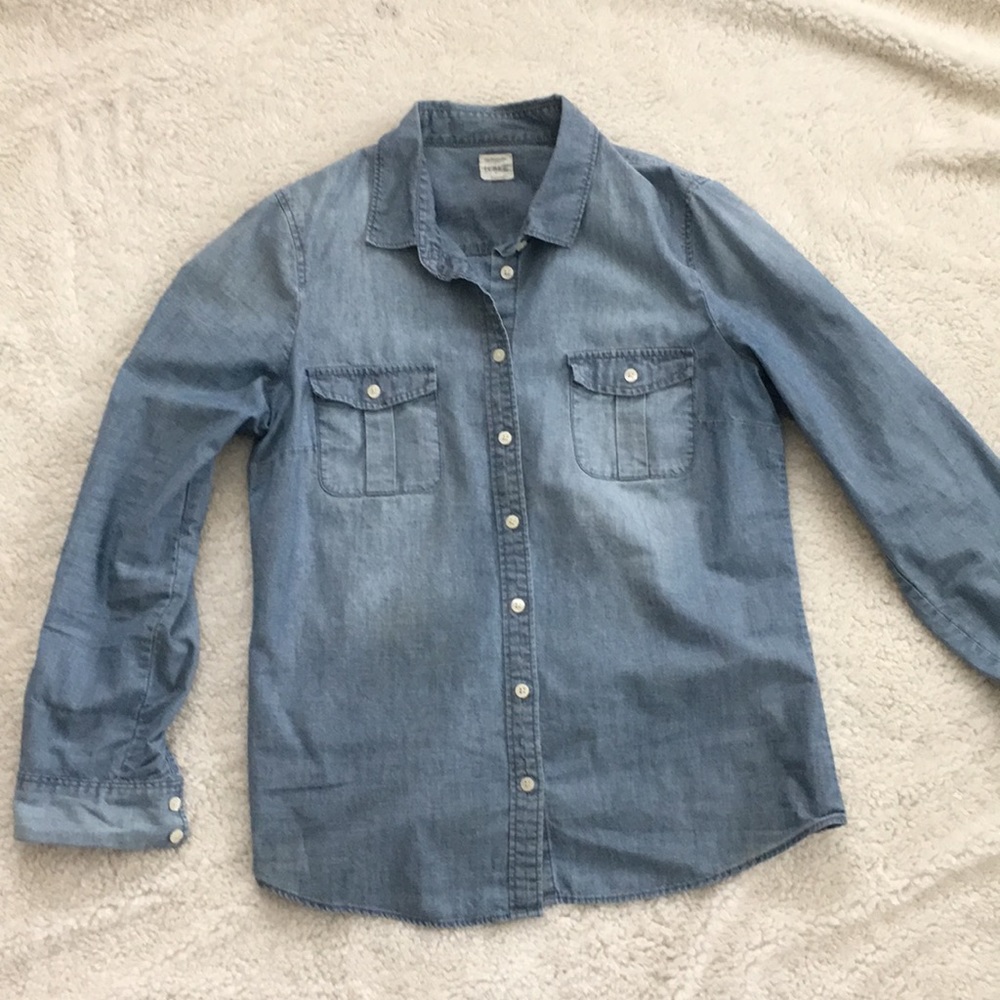 J. Crew denim “perfect shirt”